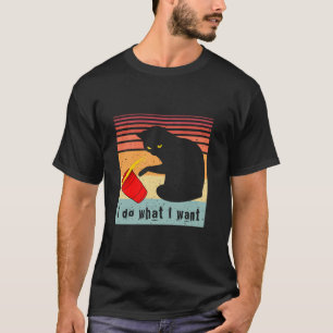 T-shirt Faire Ce Que Je Veux Vintage Chat Rouge Coupe Drôl