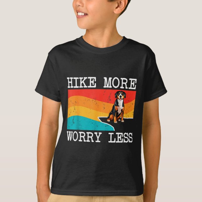 T-shirt Faire de la randonnée plus s'inquiéter moins entle (Devant)