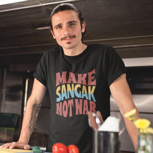 T-shirt Faire de Sangak pas la guerre | Pain plat persan (Make Sangak Not War | Persian Flatbread T-Shirt)