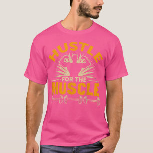 T-shirt Faire des efforts pour la musculation avec haltère