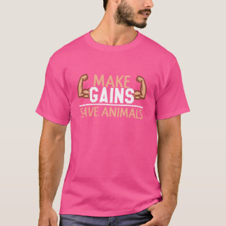 T-shirt Faire des gains, sauver des amis animaux