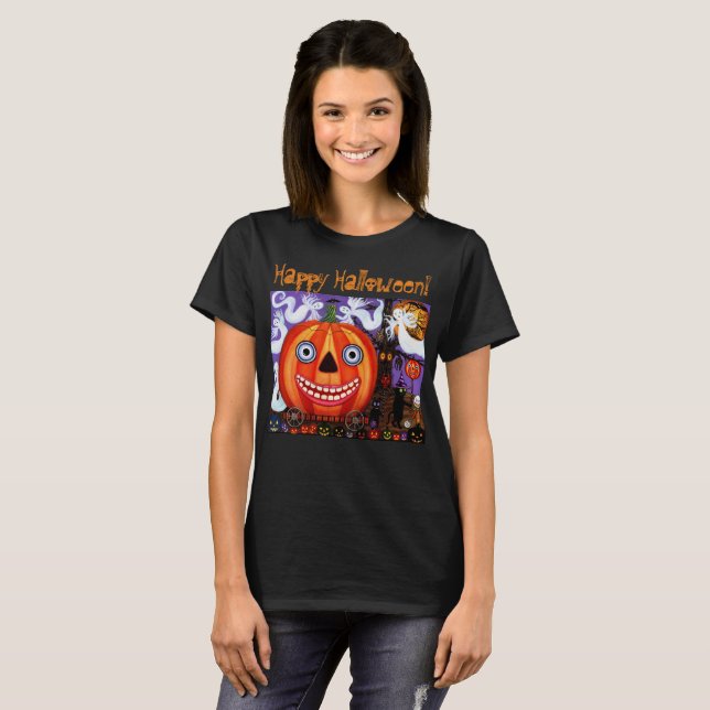 T-shirt Faire Des Trucs Ou Traiter Les Fantômes Citrouille (Devant entier)