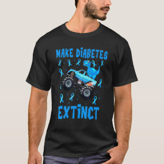T-shirt Faire disparaître le diabète T Rex Dinosaur Monste