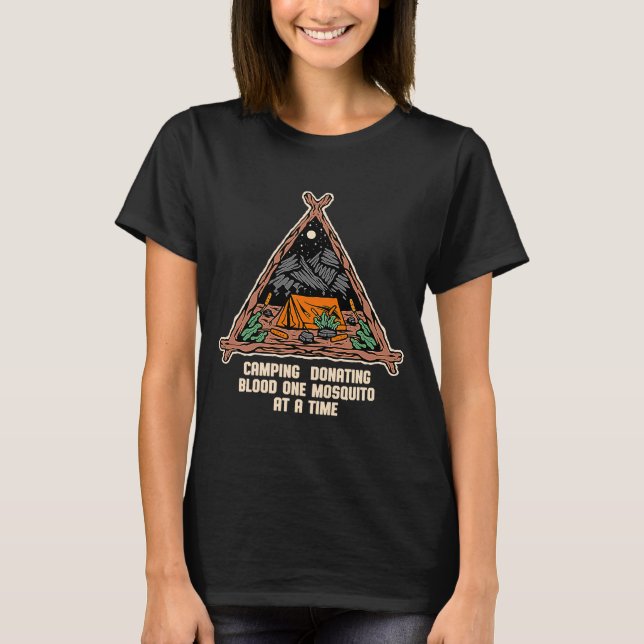 T-shirt Faire don de sang Un moustique Camping Humour de c (Devant)