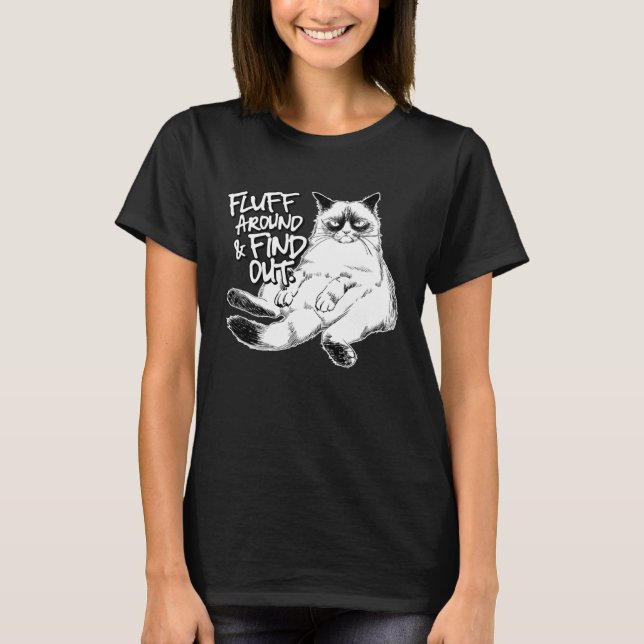 T-shirt Faire du Fluff et Découvrir Grumpy Kitty Sarcasiqu (Devant)