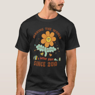 T-shirt Faire du monde un meilleur endroit depuis 2010 Ann