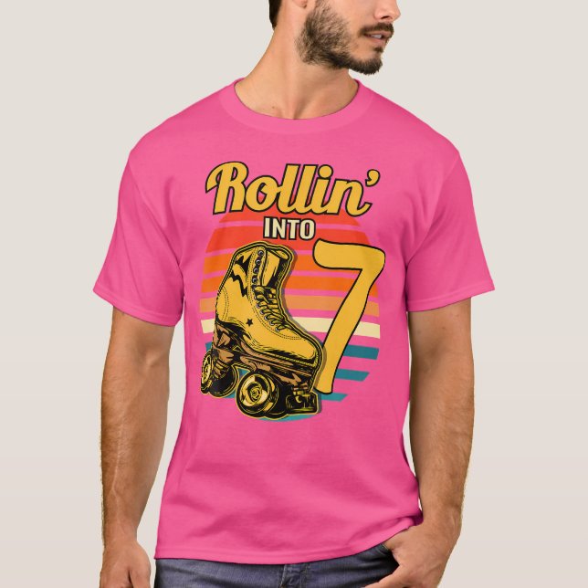 T-shirt Faire du Roller Pour un Anniversaire de 7 Ans de R (Devant)