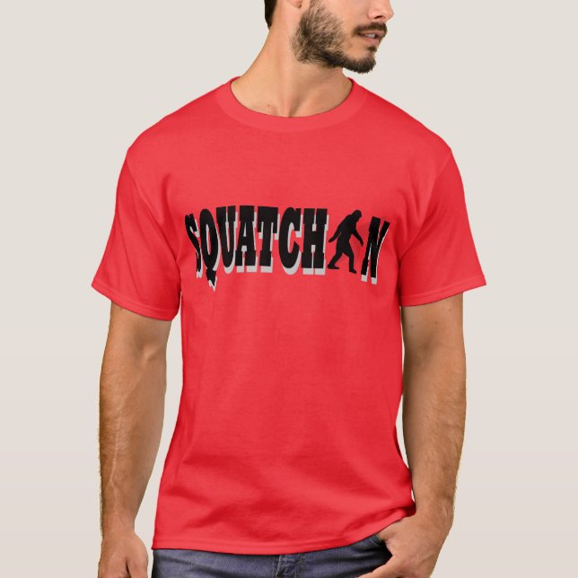 T-shirt Faire du Squatchin, texte noir (Devant)