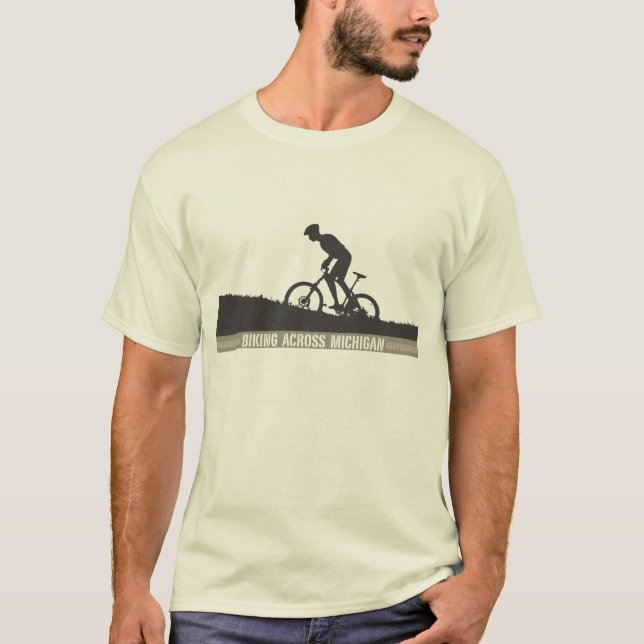 T-shirt Faire du vélo à travers le Michigan (Devant)