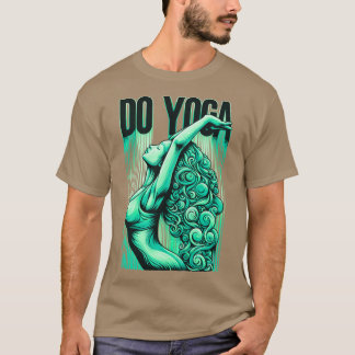 T-shirt Faire du Yoga Vert drôle