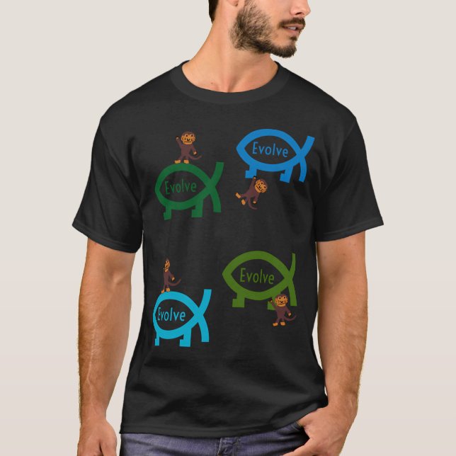 T-shirt Faire évoluer la conception des singes et des pois (Devant)