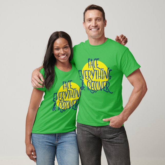 T-shirt Faire Face à Tout et Se Ressourcer | Slogan AA Gra (Unisexe)