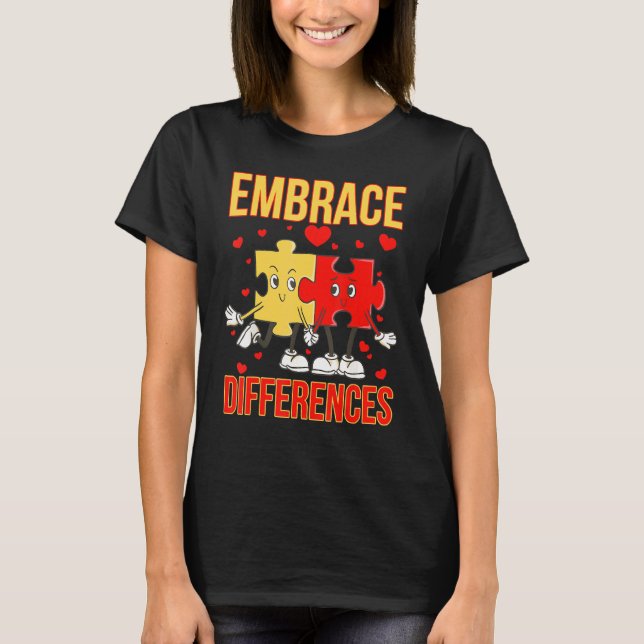 T-shirt Faire face aux différences Journée mondiale de l'a (Devant)