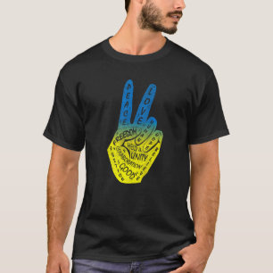 T-shirt Faire la paix pas la guerre la main de la paix sig