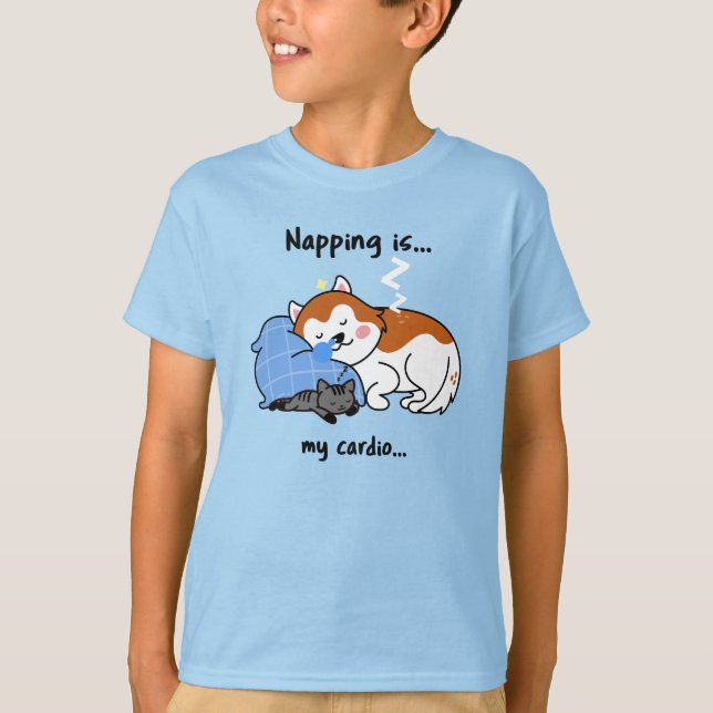 T-shirt faire la sieste est... mon cardio... dormir la sie (Devant)