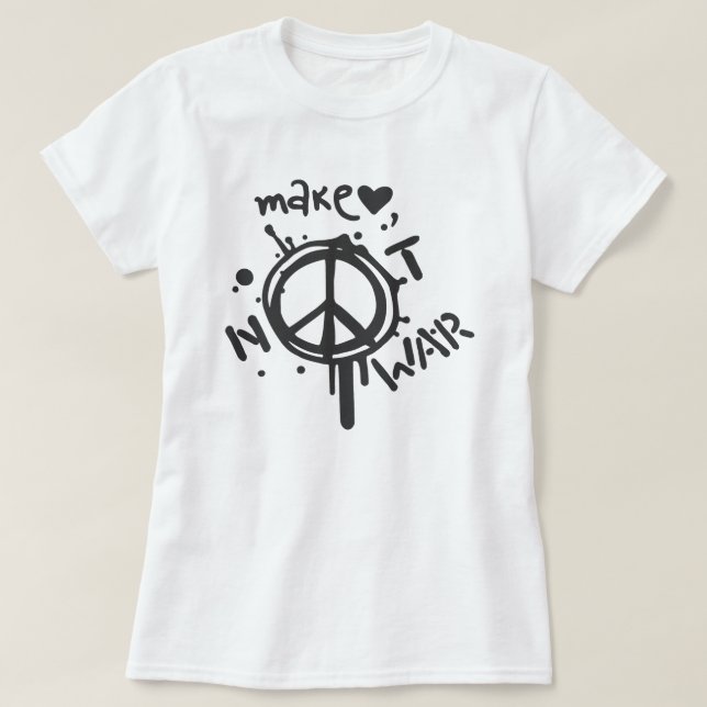 T-shirt Faire l'amour pas la guerre Symbole de la paix (Design devant)