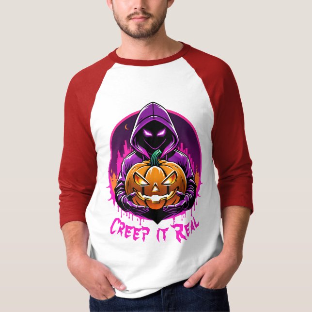 T-shirt Faire le malin, illustration d'Halloween horrifiqu (Devant)