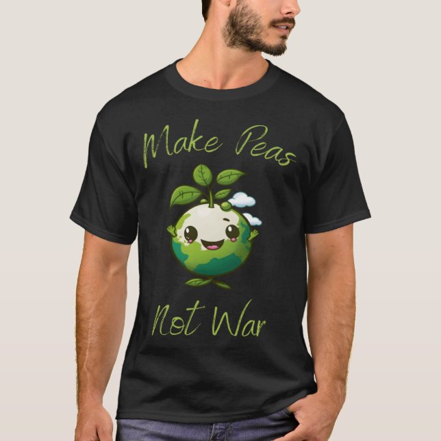 T-shirt Faire les pois pas guerre Vegetarian Plantbased Gl (Devant)