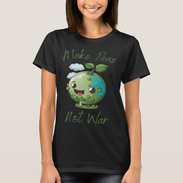 T-shirt Faire les pois pas guerre Vegetarian Plantbased Gl (Devant)