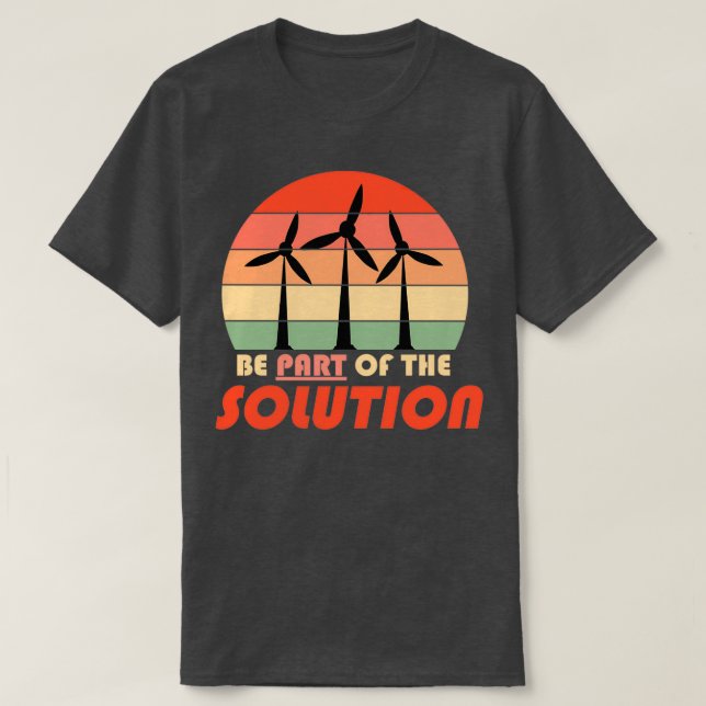 T-shirt Faire partie de la solution Énergie renouvelable C (Design devant)