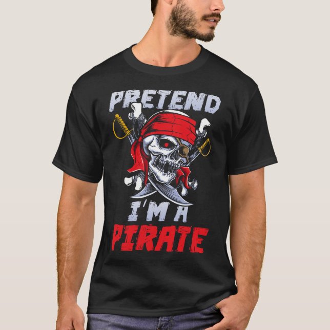 T-shirt Faire semblant d'être un costume de pirate Fun Hal (Devant)