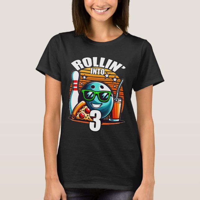 T-shirt Faire son entrée dans un anniversaire de bowling p (Devant)