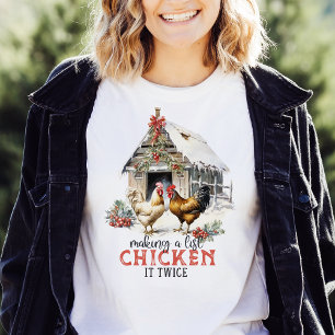 T-shirt Faire une liste Poulet Il deux fois Noël du pays