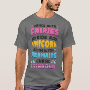 T-shirt Fairies Unicorns Mermaids Raindbows Aimer Fairytal