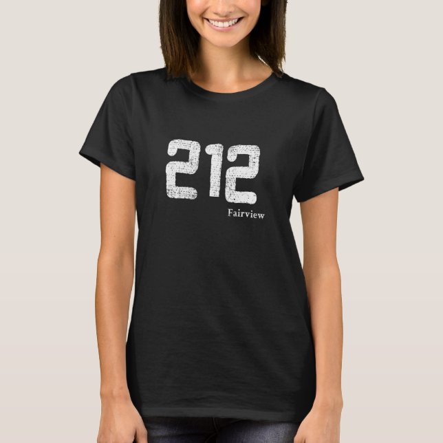 T-shirt Fairview, New York, code régional 212 en détresse (Devant)