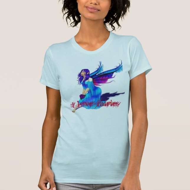 T-shirt fairy-blue_gif, j'aime des fées (Devant)