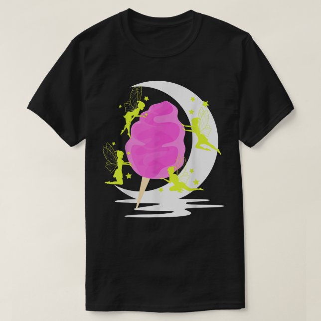 T-shirt Fairy Coton bonbon Floss Night Moon (Design devant)