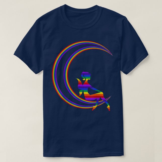 T-SHIRT FAIRY CRECENT LUNAR MOON ART VOUS AIME À LA LUNE (Design devant)