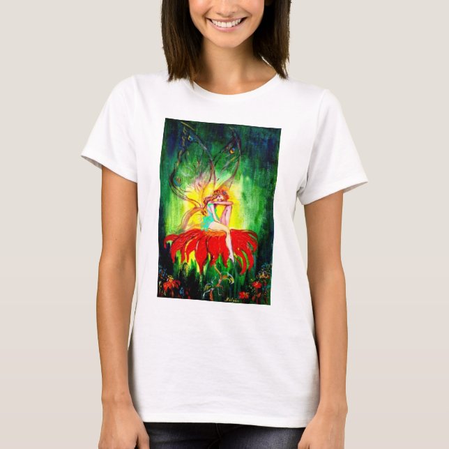 T-SHIRT FAIRY DREAMING SUR LA FLEURS (Devant)