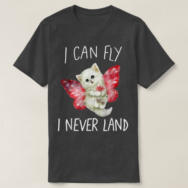T-shirt Fairy Funny mignon Chat Tee Chat Kitten Bouton vol (Design devant)