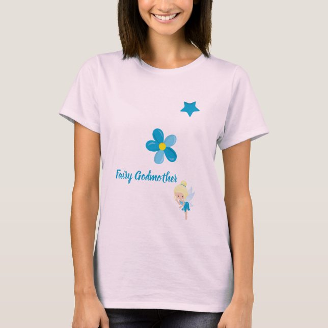 T-shirt Fairy Godmère Custom Text and Flowers (Devant)