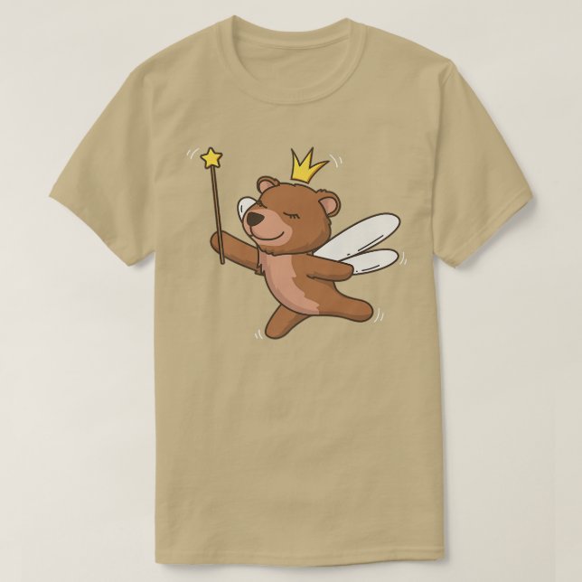 T-shirt Fairy Grizzly Ours Faune Mystique Animal Fairy (Design devant)