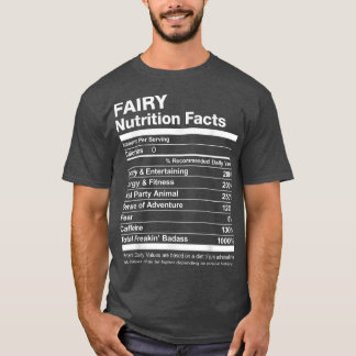 T-shirt Fairy Nutrition Facts Nom Nommé Funny