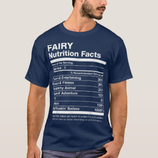 T-shirt Fairy Nutrition Facts Nom Nommé Funny