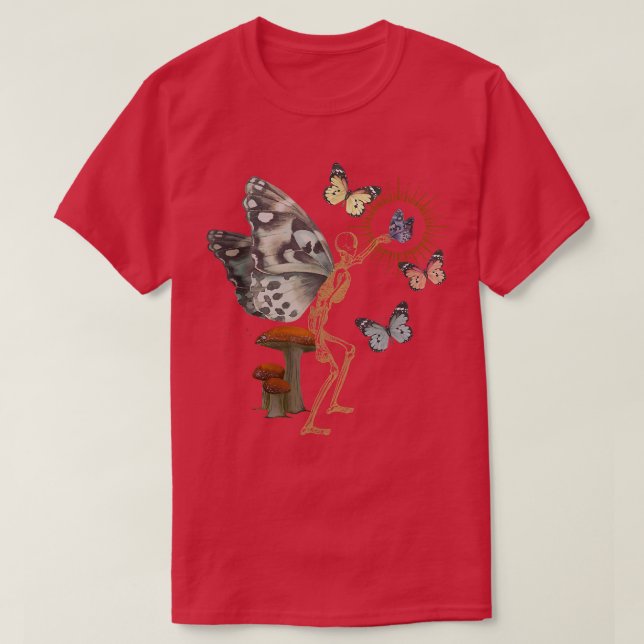 T-shirt Fairy Skeletton Papillon Fairycore Cott esthétique (Design devant)
