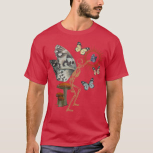 T-shirt Fairy Skeletton Papillon Fairycore Cott esthétique