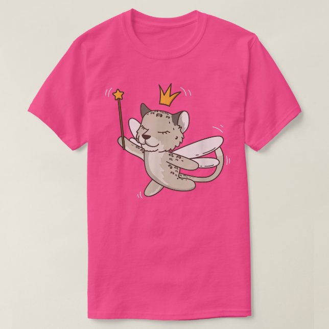 T-shirt Fairy Snow Leopard Safari mystique Animal Fairy Lo (Design devant)