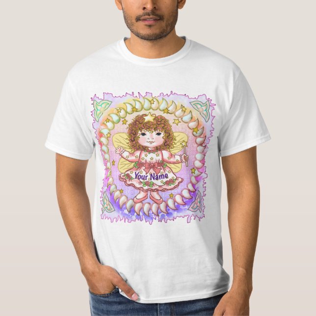 T-shirt Fairy sur mesure pour fille rose (Devant)