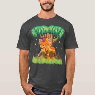 T-shirt Fairy Tale Animal Red Pandacorn Magique Unicorn Re