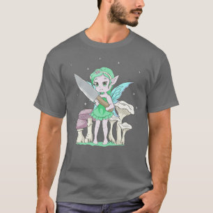T-shirt Fairycore Aesthetic Kawaii Fairy Holding A Knife C