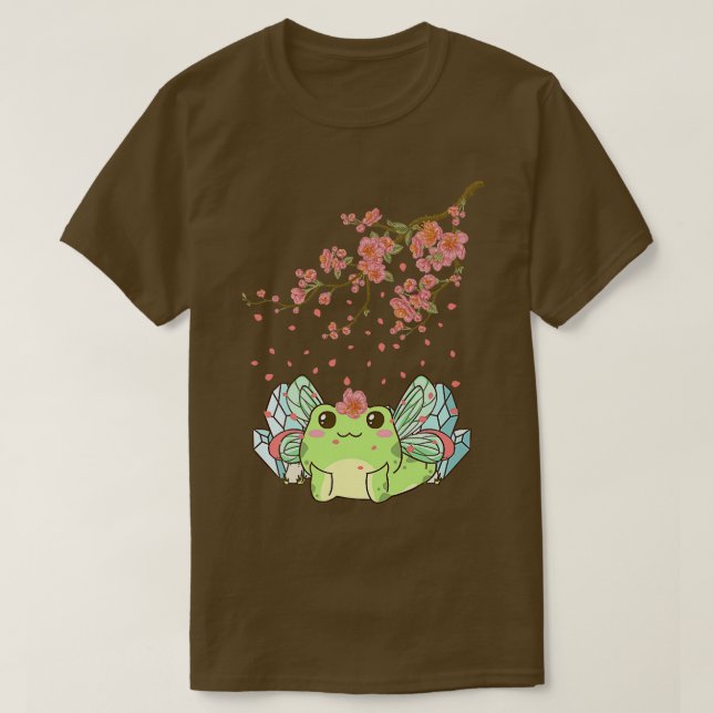 T-shirt Fairycore esthétique Cute Kawaii Fairy Frog Cherry (Design devant)