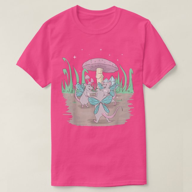T-shirt Fairycore Fairy Dancing Rats Et Mushr (Design devant)