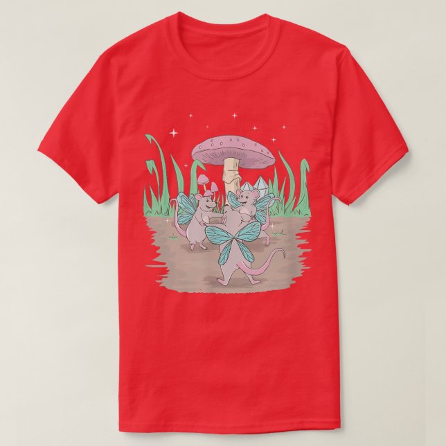T-shirt Fairycore Fairy Dancing Rats Et Mushr (Design devant)