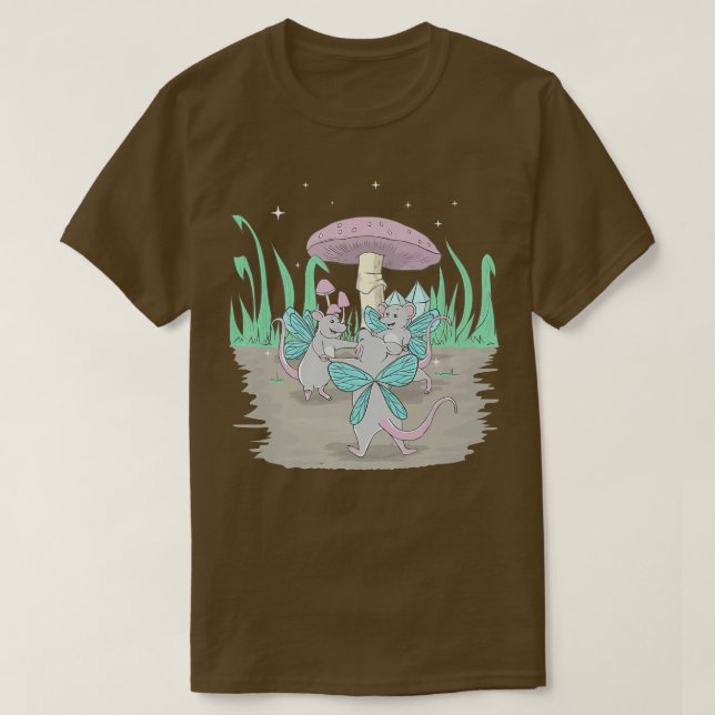 T-shirt Fairycore Fairy Dancing Rats Et Mushr (Design devant)