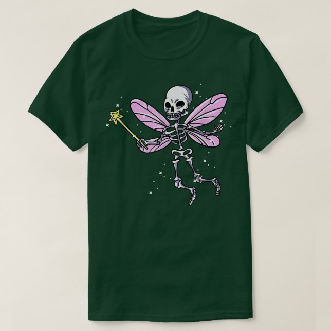 T-shirt Fairycore Gothique Squelette Fée (Design devant)