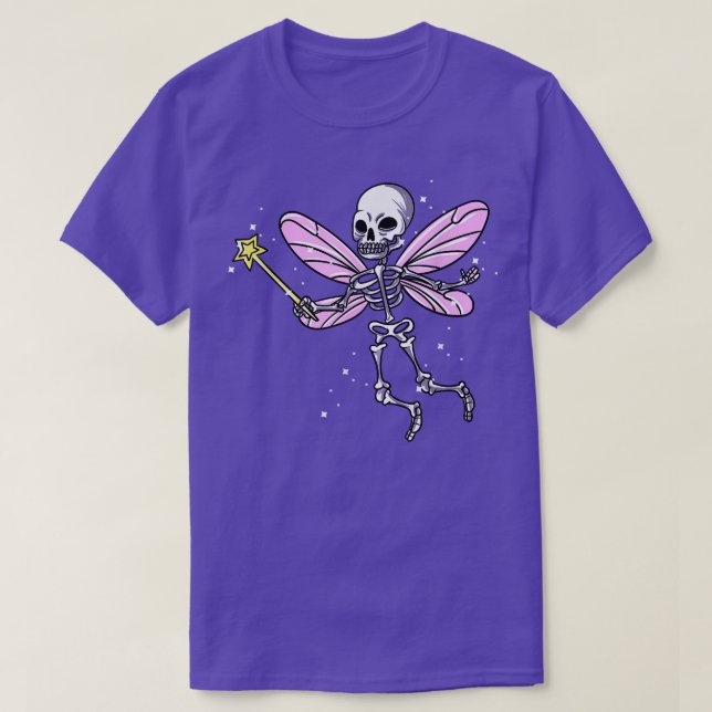 T-shirt Fairycore Gothique Squelette Fée  (Design devant)